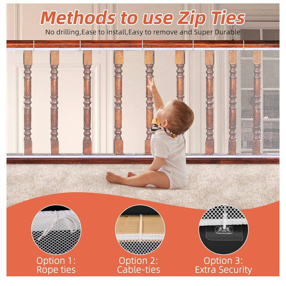 6-pack 10 foot Child Safety Rail Net - Picture 2 of 6